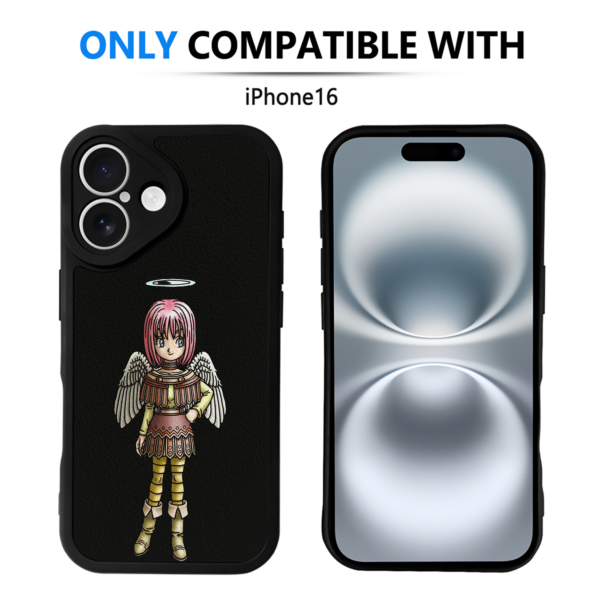 （画像用） ドラゴンクエスト Doragon Kuesuto Dragon Quest 【iPhone 16シリーズ対応】シリコンスマホケース（レザー調） 材質：シリコン